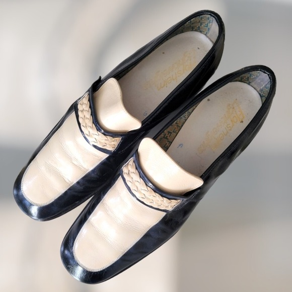 Vintage Florsheim Lightweight Two Tone Black And White 10B